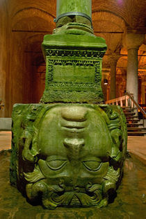 Close-up of a statue at a basilica cistern, Istanbul, Turkey by Panoramic Images