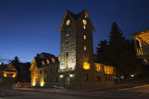 Clock tower lit up at dawn von Panoramic Images