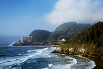 Coastal Scene In Mist With Heceta Head Lighthouse by Panoramic Images
