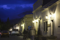 Buildings lit up at night in a town, Cachi, Salta Province, Argentina von Panoramic Images