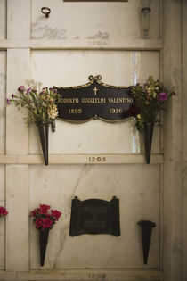 Memorial plaque of Rudolf Valentino in Hollywood Forever Cemetery by Panoramic Images