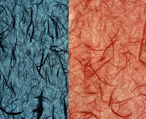 Close up of two side by side rectangles of crinkled fabric by Panoramic Images