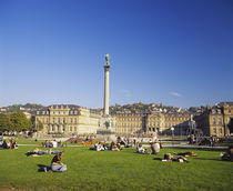 Group of people in a park, Schlossplatz, Stuttgart, Baden-Wurttemberg, Germany by Panoramic Images