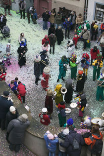 High angle view of a group of people in a square by Panoramic Images