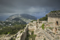 Old ruins of a palace, Villa Jovis, Capri, Naples, Campania, Italy by Panoramic Images