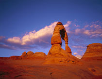USA, Utah, Arches National Park, Low angle view of the natural arch by Panoramic Images