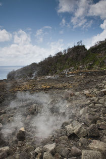 Smoke emitting in a lava field von Panoramic Images