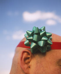 Close-up of a man wearing a ribbon around his head, Germany von Panoramic Images