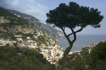 High angle view of a town, Positano, Amalfi Coast, Campania, Italy by Panoramic Images