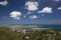 High angle view of a town at the coast, Port Mathurin, Rodrigues, Mauritius von Panoramic Images