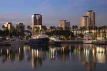 Boats on a marina at dusk by Panoramic Images
