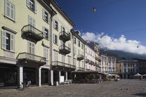 Buildings in a city, Piazza Grande, Locarno, Lake Maggiore, Ticino, Switzerland by Panoramic Images