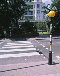 Lamppost at a roadside, Abbey Road, London, England by Panoramic Images