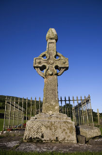 8th Century High Cross in Kilkeiran Graveyard, County Kilkenny, Ireland by Panoramic Images