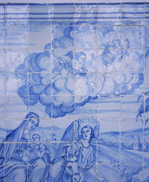 Decorative tile work on the wall of a church by Panoramic Images