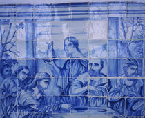 Decorative tile work on the wall of a church by Panoramic Images