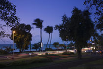 Traffic on a highway at dusk, Le Barachois, St. Denis, Reunion Island by Panoramic Images