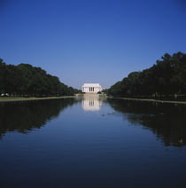 Reflection of building in water, Lincoln Memorial, Washington DC, USA by Panoramic Images
