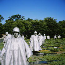 Statues in a park, Korean War Memorial, Washington DC, USA by Panoramic Images