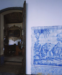 Decorative tile work on the wall of a church von Panoramic Images