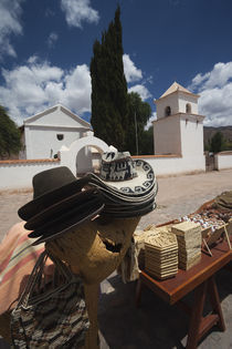 Market stall in front of a church, Uquia, Quebrada De Humahuaca, Argentina by Panoramic Images