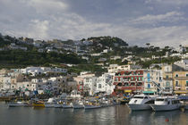 Boats moored at a port, Capri, Naples, Campania, Italy von Panoramic Images