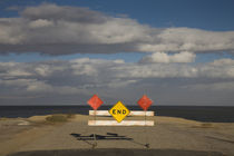 End road sign in desert by Panoramic Images