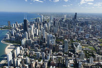 Aerial view of a city, Lake Michigan, Chicago, Cook County, Illinois, USA by Panoramic Images