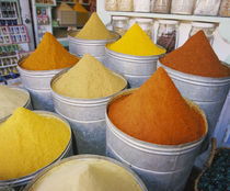 Assorted spices in a store, Casablanca, Morocco von Panoramic Images