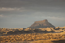 Arid landscape in winter, Factory Butte, Caineville, Wayne County, Utah, USA von Panoramic Images