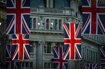 London. Regent Street. Royal Wedding Flags. by Alan Copson