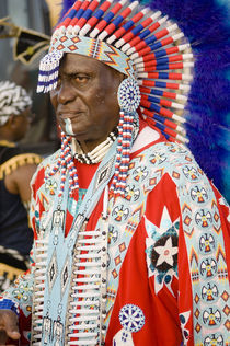Man dressed as a Native American in the Port of Spain carnival in Trinidad. von Tom Hanslien