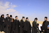 Greek Orthodox Theophany procession at Qasr al Yahud by the Jordan River by Hanan Isachar