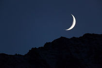 Sliver of Moon over the Mountains by Lee Rentz