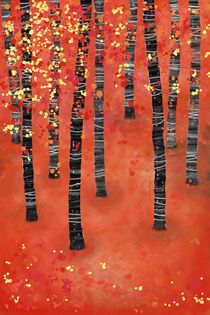 Birches Autumn Woodland Landscape by Nic Squirrell