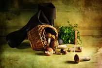 Boots and mushrooms by Stanislav Aristov