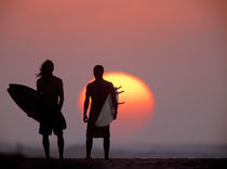 Surfer silhouettes by Sean Davey