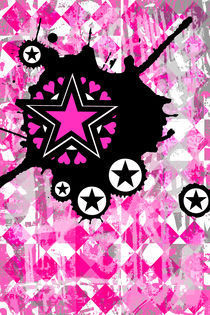 Pink Star Splatter by Roseanne Jones