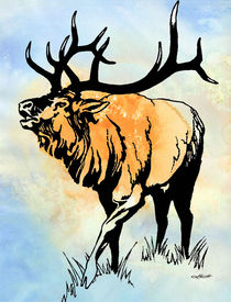 Bull Elk in the Roar von Patricia Howitt