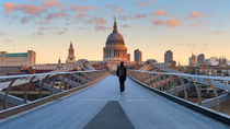 London, St. Paul's Cathedral and Millennium Bridge by Alan Copson
