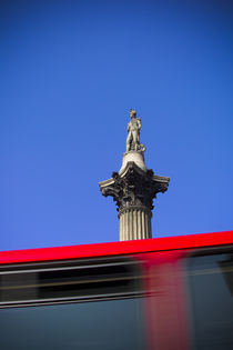 London. Trafalgar Square. Nelson's Column and Double Decker Bus. by Alan Copson