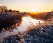 Winter Sunrise over the River Brue at Glastonbury, England. by Craig Joiner