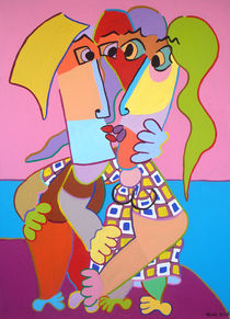 Gemälde Dicker Kuss - Painting Fat kiss von Twan de Vos