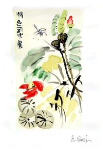 Malerei Blumen Japan China by Eleonore Rottler
