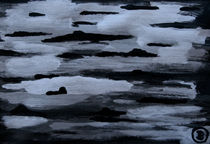 vereister Fluss im Mondlicht by Birgit Oehmig