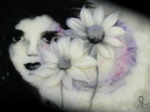 Wollbild Blumenmädchen von Birgit Albert
