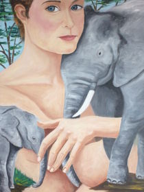 Frau mit Elefanten by Hannelore Pritzl