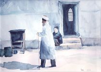 Mann am Basar, Usbekistan by Eva Pötzelsberger