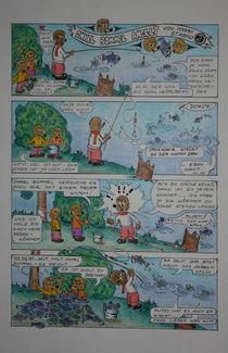 Comic - Onkel Bommel angelt 1981 A4 von Harry Stabno