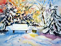 einsame Bank im Winter by Karin Müller